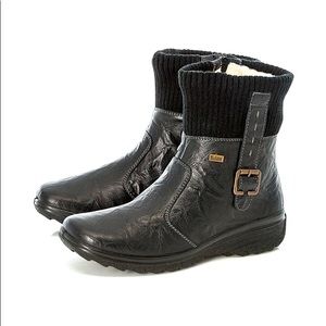RIEKER Black Short Winter Boots - Size 39 (8)